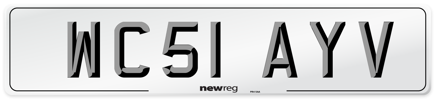 WC51 AYV Number Plate from New Reg